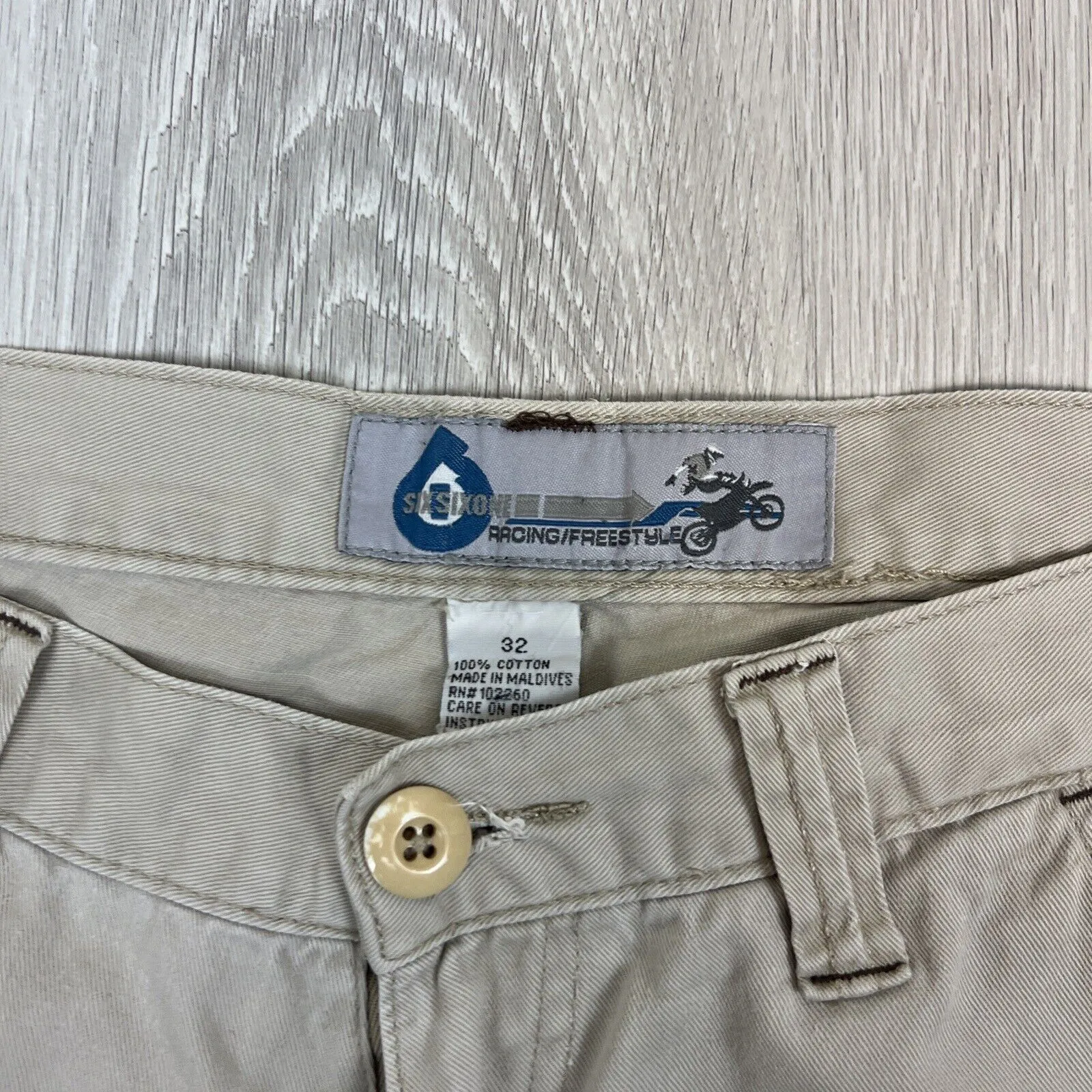 661 Freestyle Racing Mens Beige Cargo Shorts Size 32