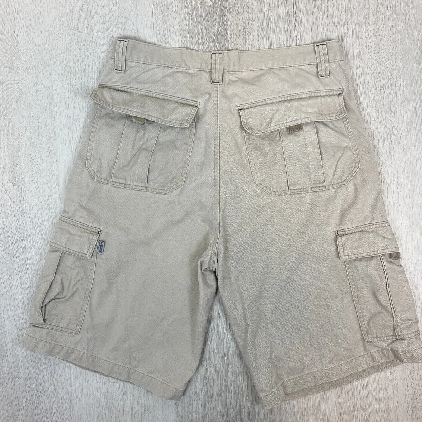 661 Freestyle Racing Mens Beige Cargo Shorts Size 32