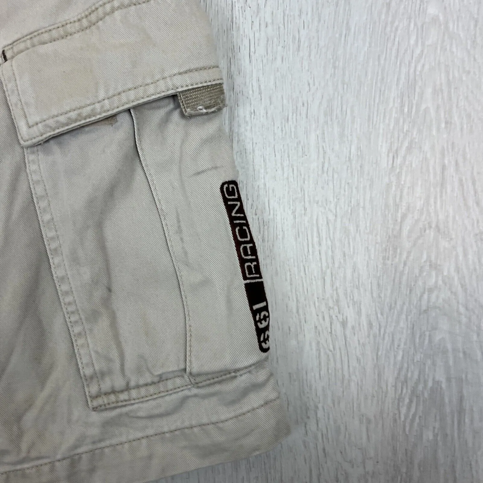 661 Freestyle Racing Mens Beige Cargo Shorts Size 32
