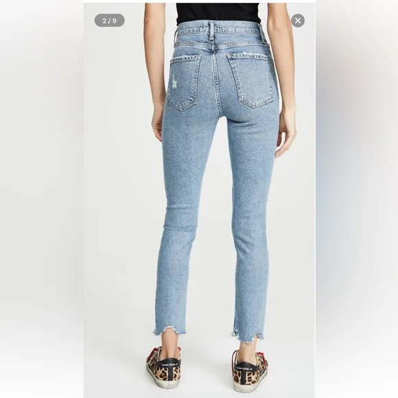 Agolde Nico High rise Slim Fit Jeans in Rooted Color 28 Orgnaic Cotton Lyocell