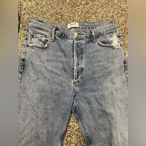 Agolde Nico High rise Slim Fit Jeans in Rooted Color 28 Orgnaic Cotton Lyocell