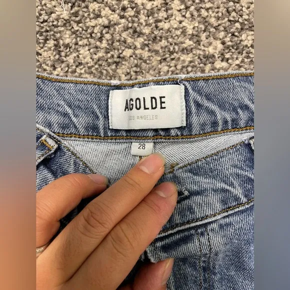 Agolde Nico High rise Slim Fit Jeans in Rooted Color 28 Orgnaic Cotton Lyocell