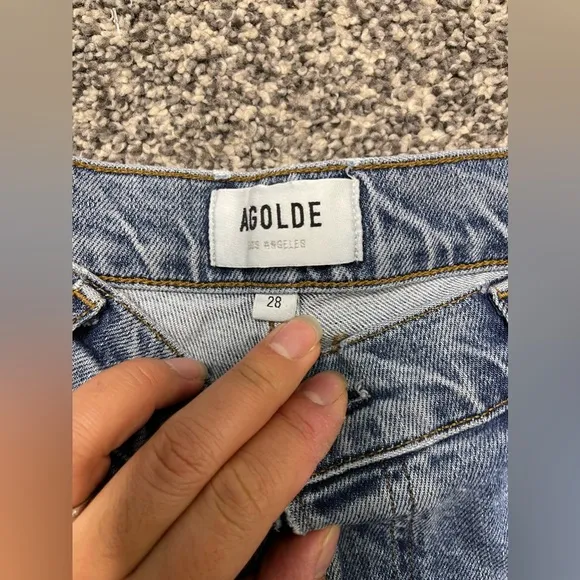 Agolde Nico High rise Slim Fit Jeans in Rooted Color 28 Orgnaic Cotton Lyocell