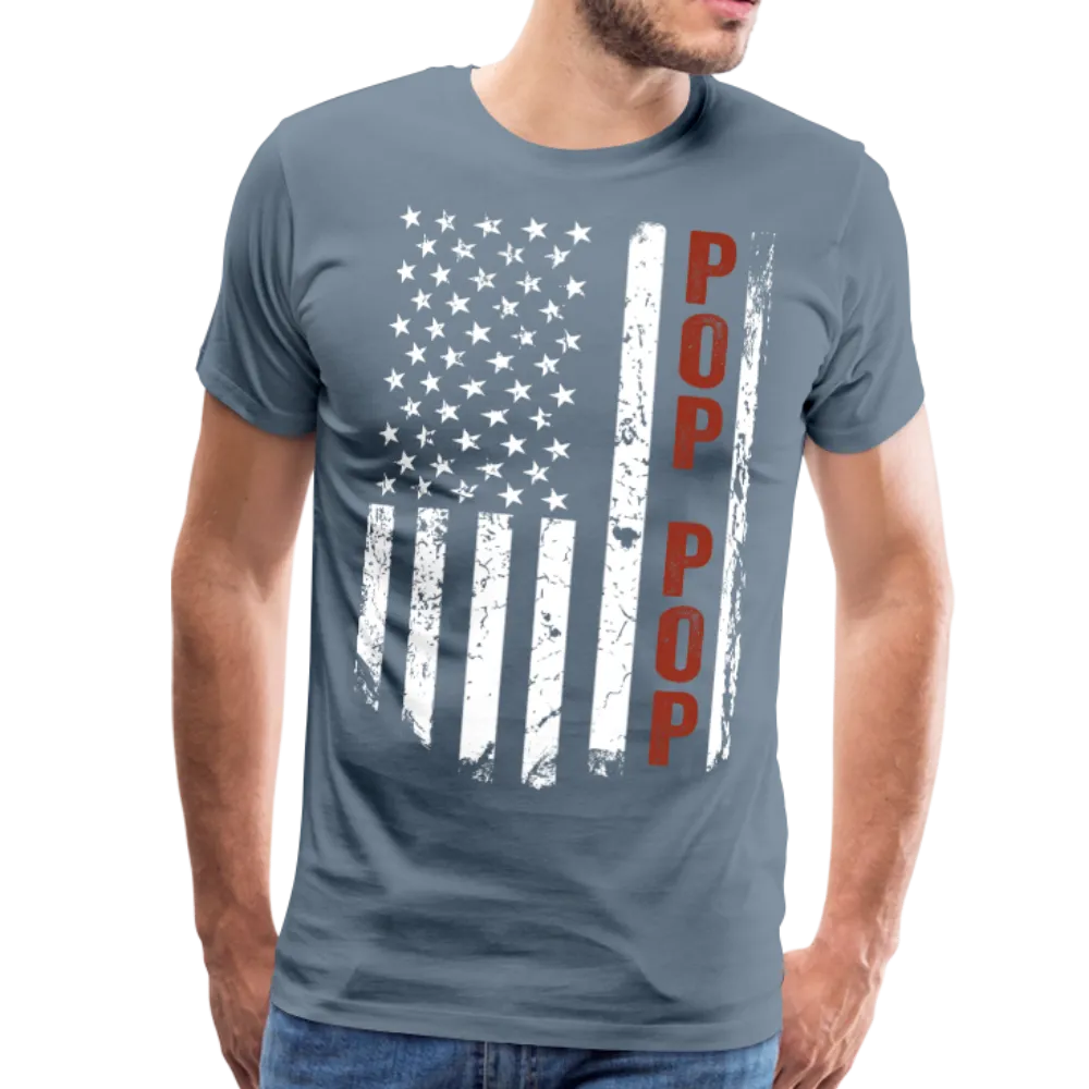 American Flag Pop Pop Men's Premium T-Shirt (CK1913)