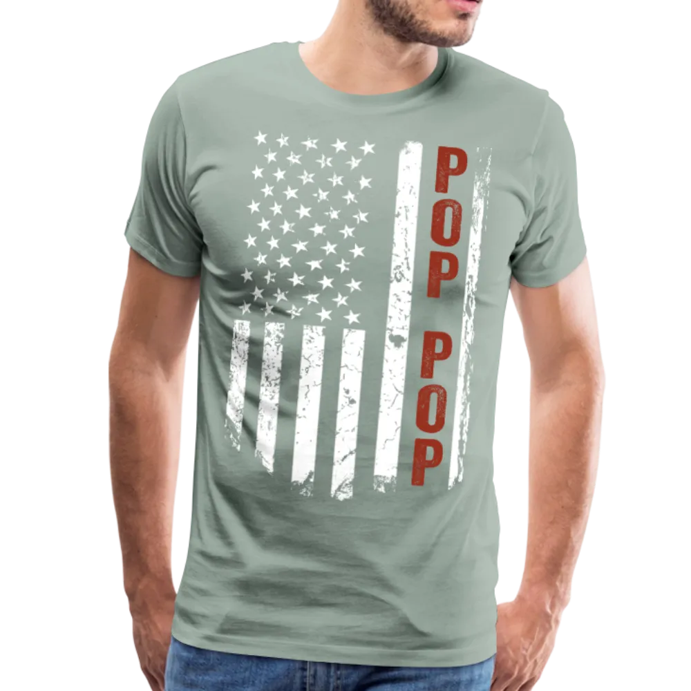 American Flag Pop Pop Men's Premium T-Shirt (CK1913)