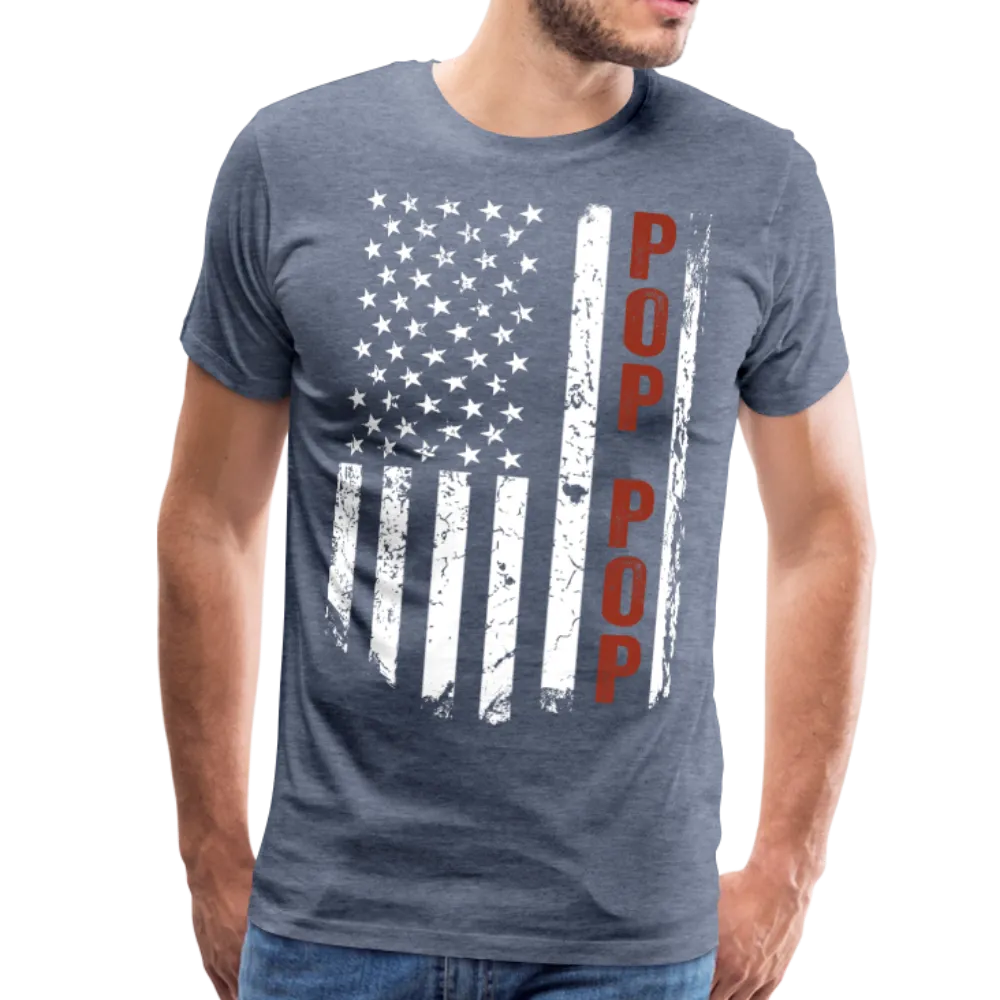 American Flag Pop Pop Men's Premium T-Shirt (CK1913)