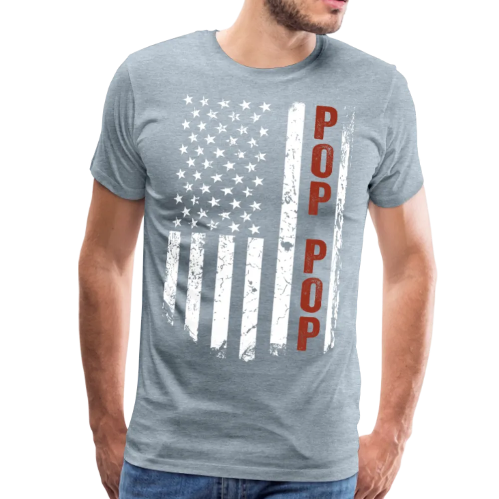 American Flag Pop Pop Men's Premium T-Shirt (CK1913)