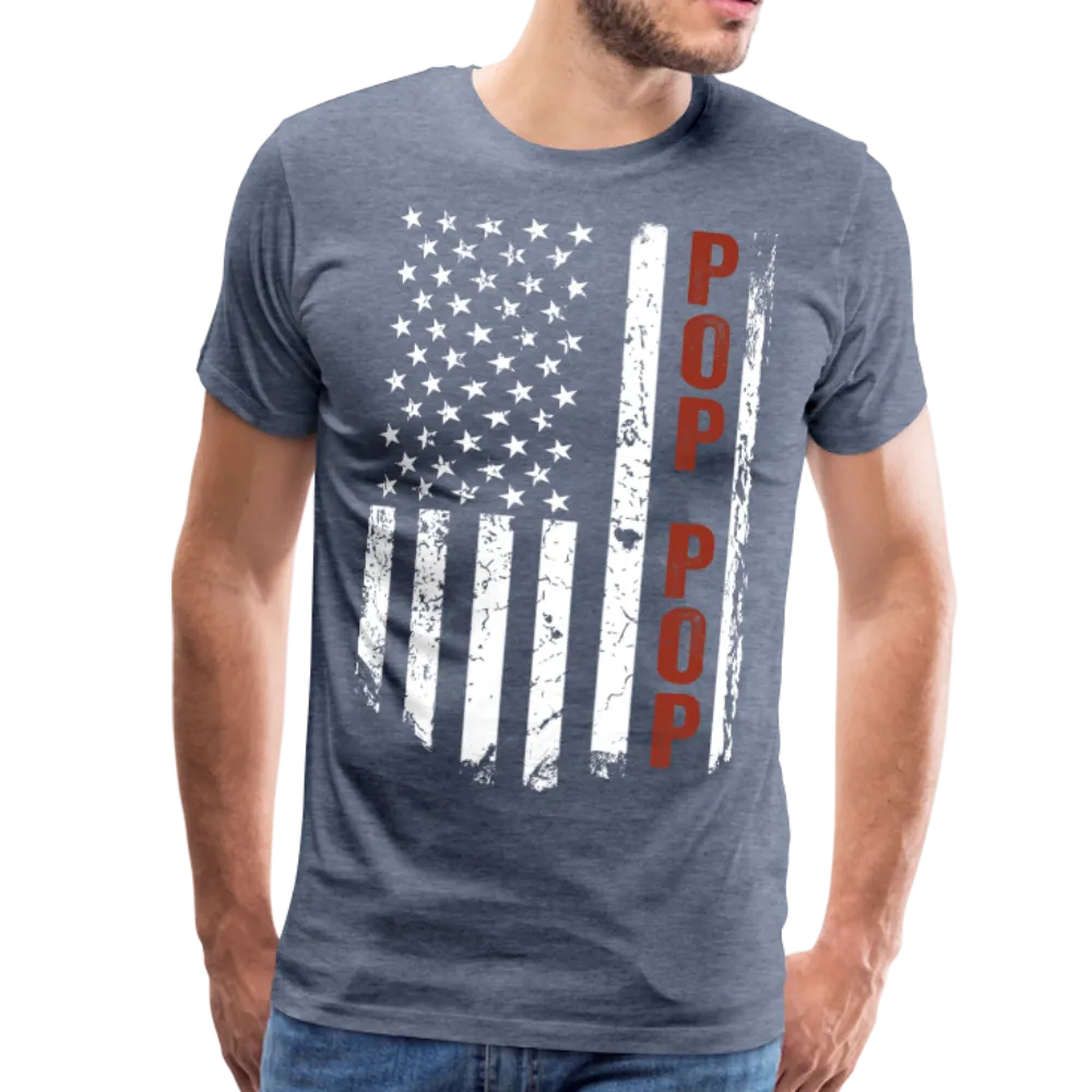 American Flag Pop Pop Men's Premium T-Shirt (CK1913)