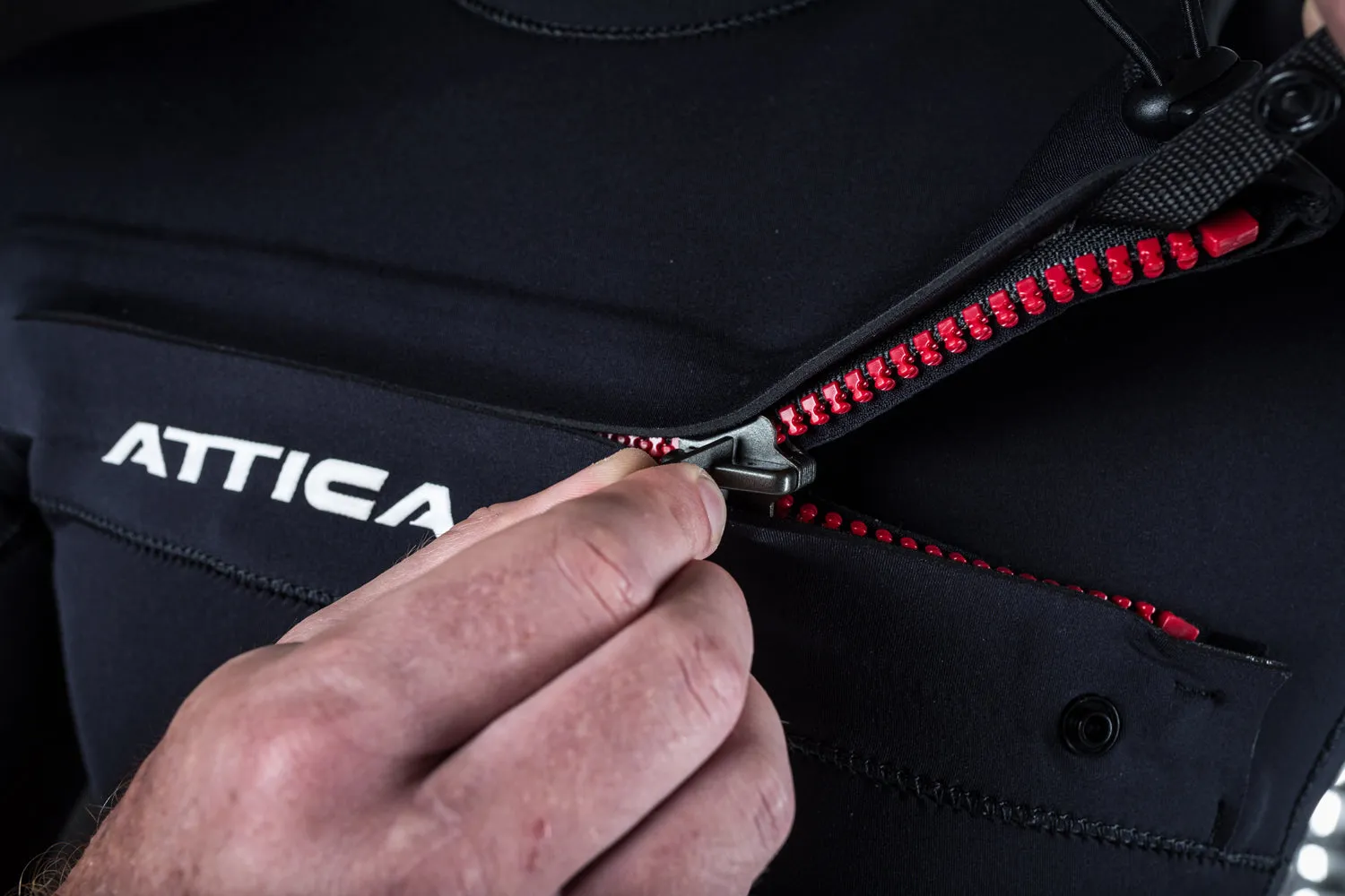Attica OMEGA Long Sleeve Chest Zip 2/2mm Spring - BLACK / BLACK