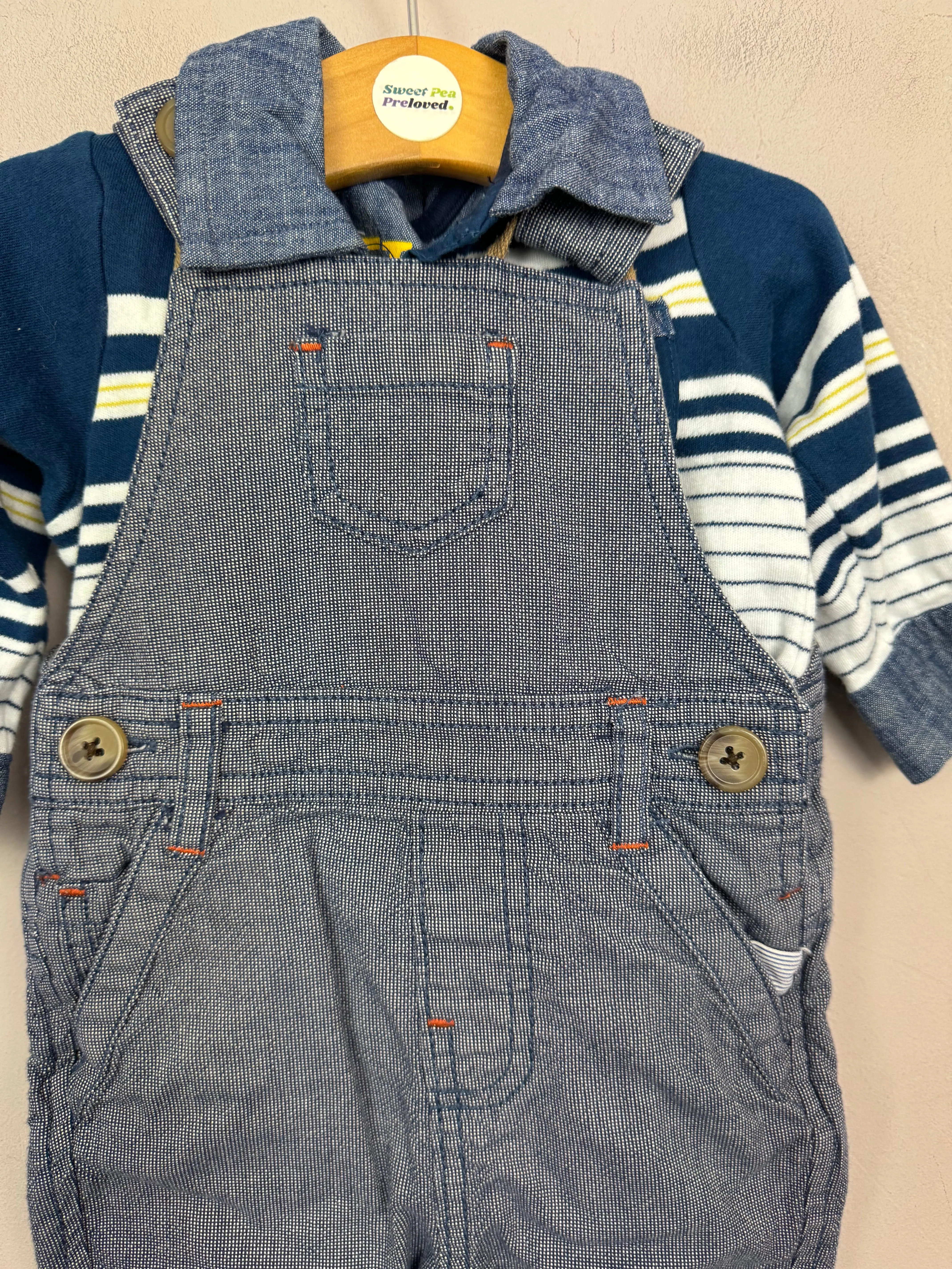 Autograph Dungarees set 3-6m