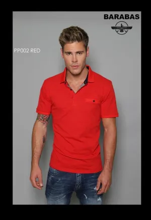 Barabas Men's Classic Red Polo