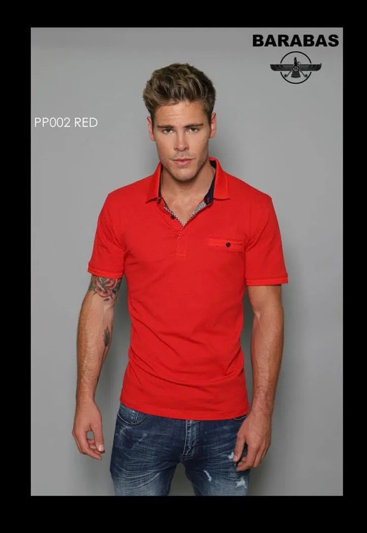 Barabas Men's Classic Red Polo