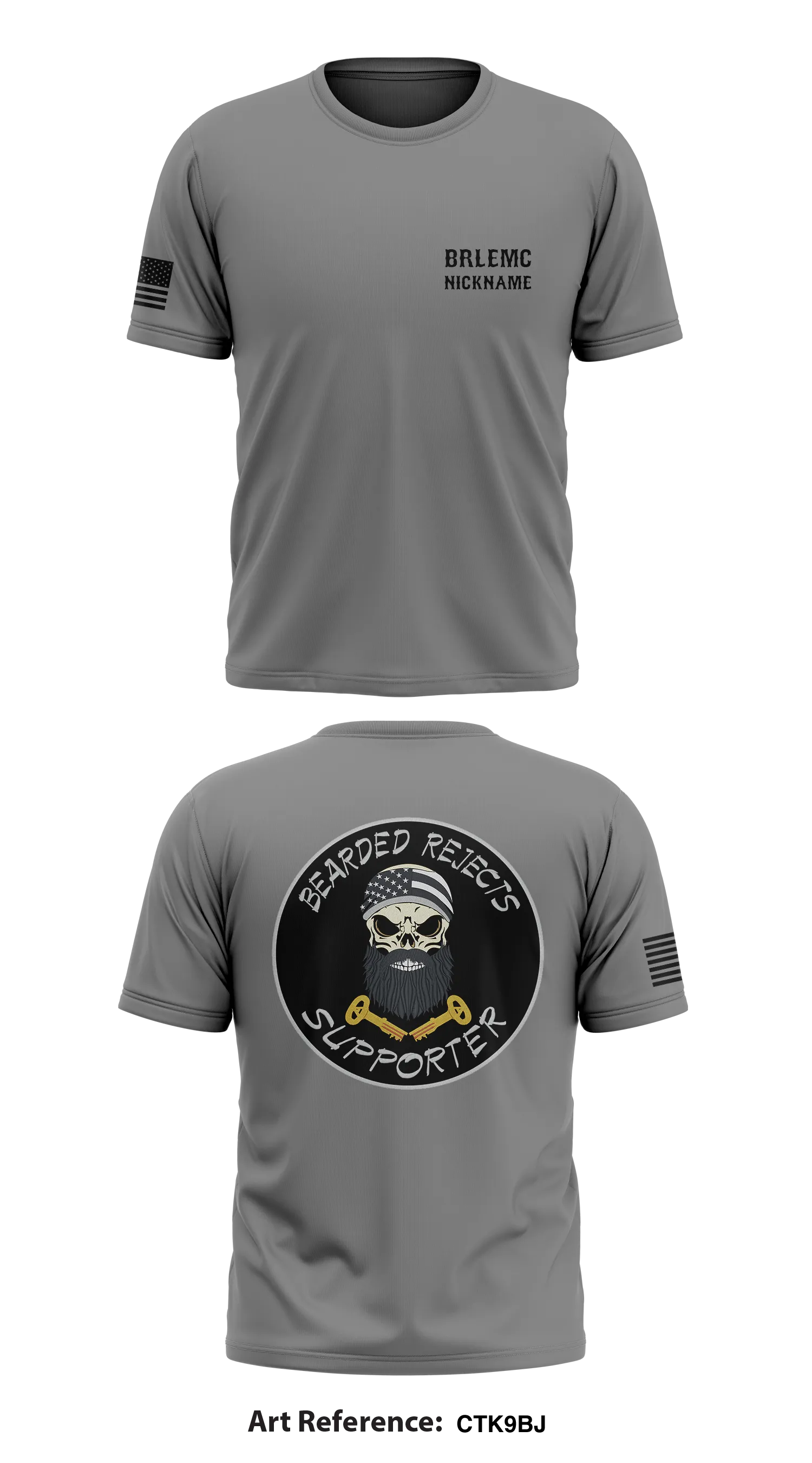 Bearded Rejects Law Enforcement Motorcycle Club Store 1 Core Men's SS Performance Tee - ctk9Bj