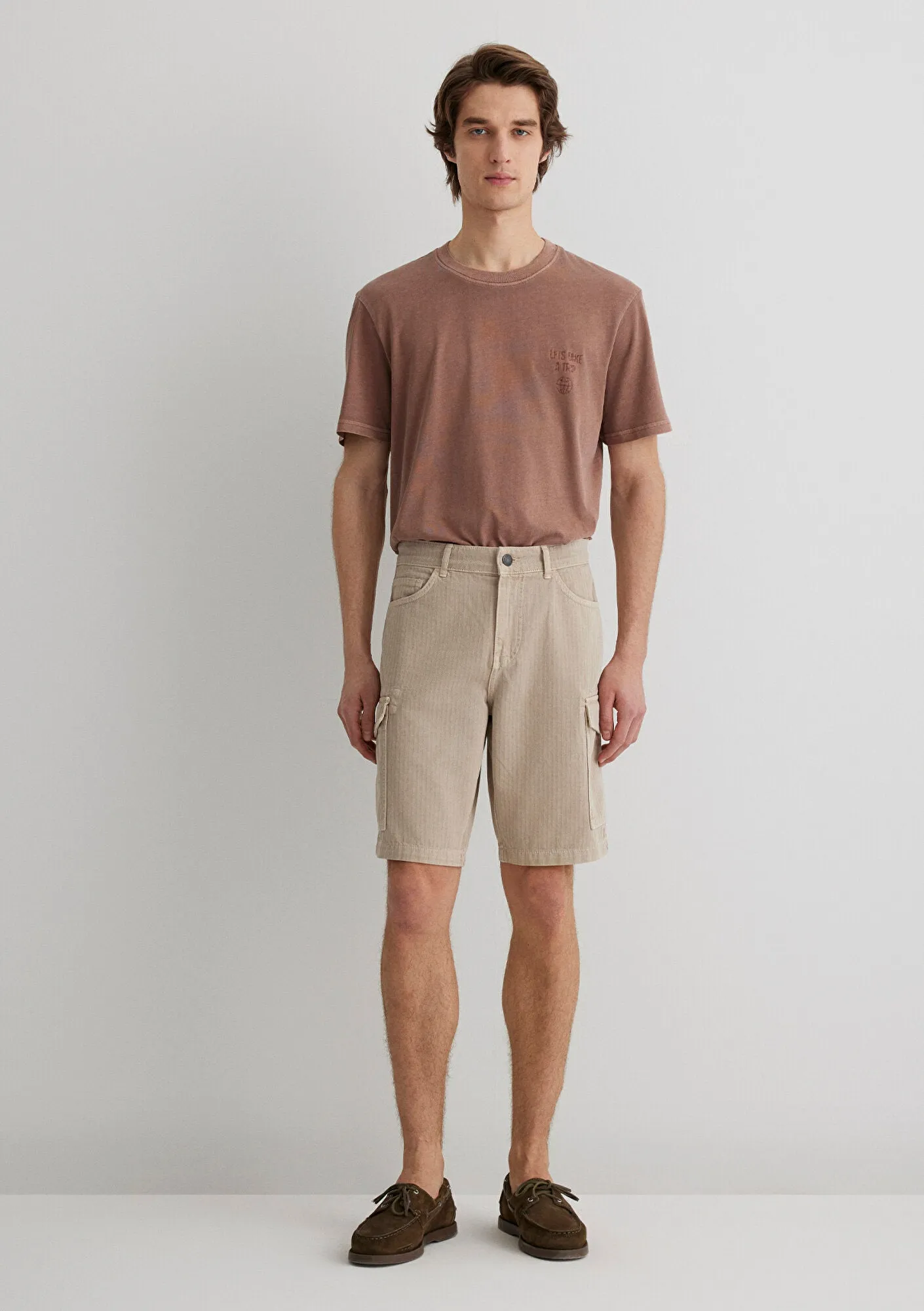 Beige Cargo Shorts