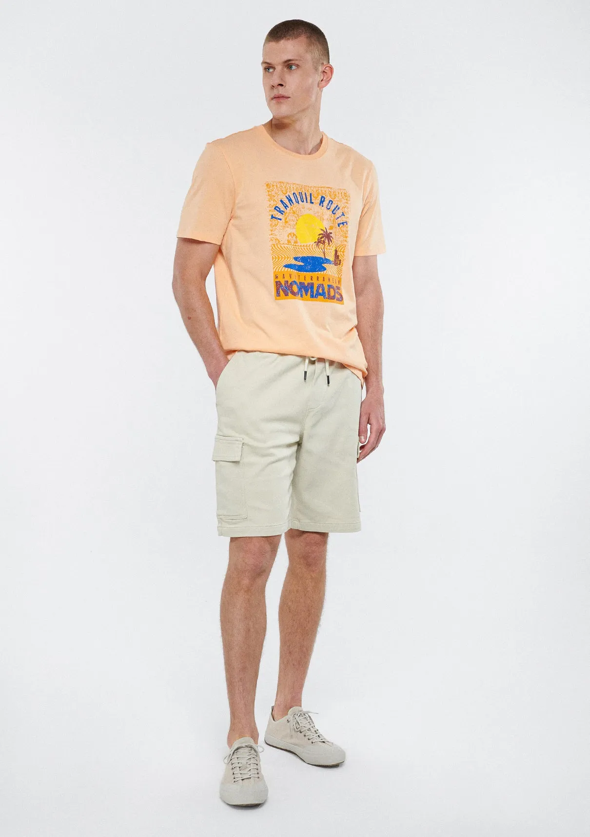 Beige Cargo Shorts