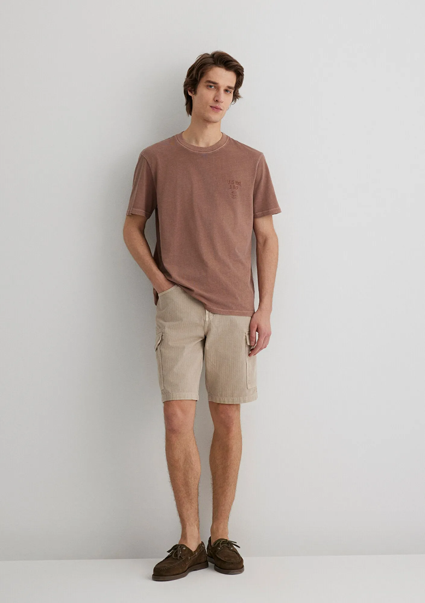 Beige Cargo Shorts