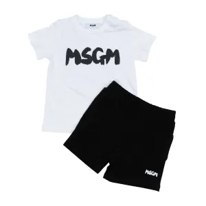Black/white t-shirt shorts set by MSGM