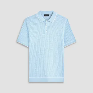 Cable Stitch Short Sleeve Polo Sweater