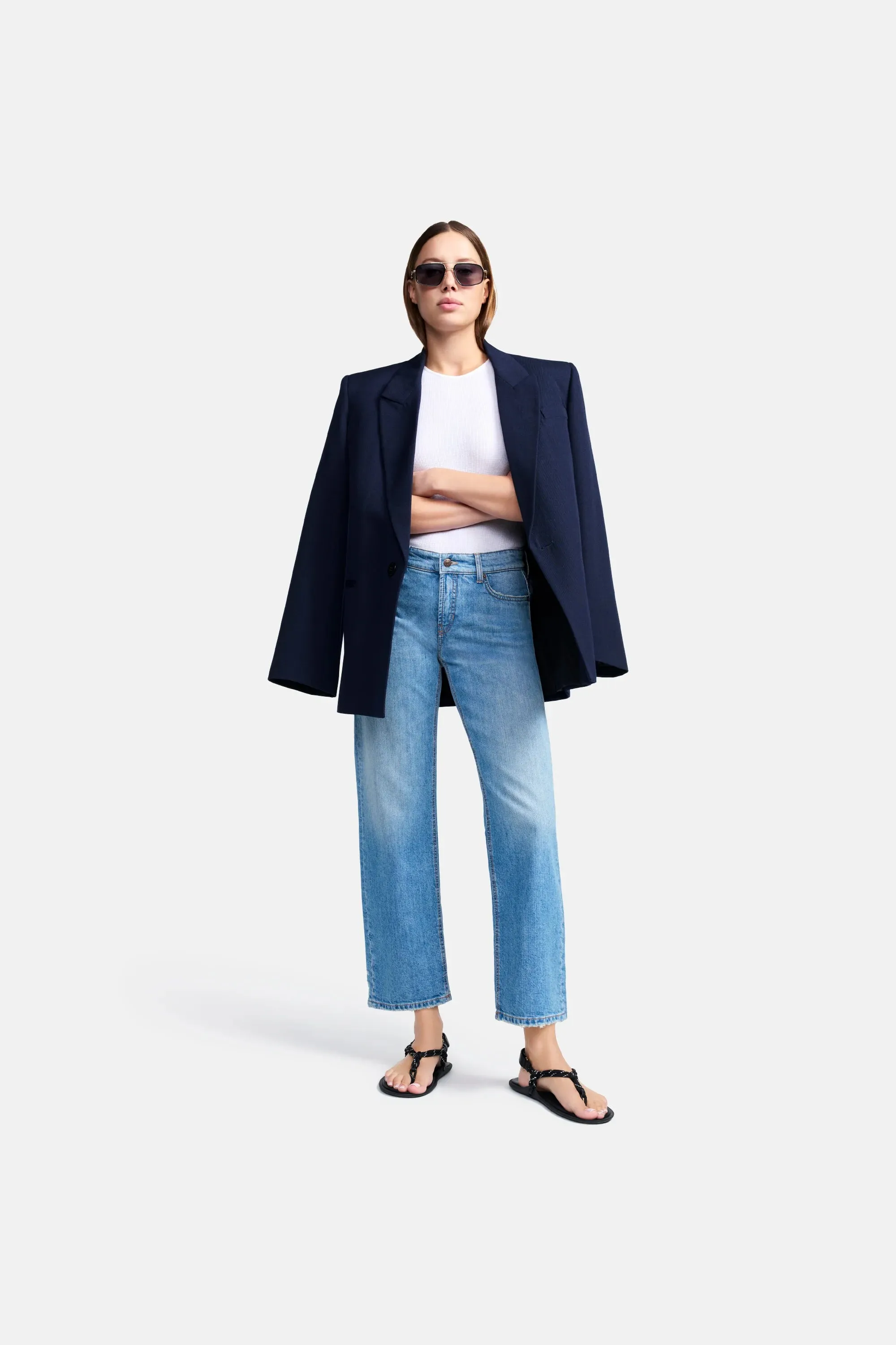 Cambio Paris straight ancle lys blå jeans med rette ben