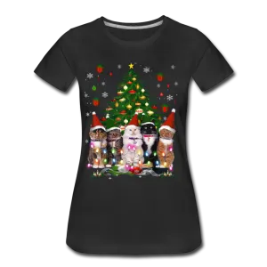 Cat Lover Christmas Tree Funny Christmas Women’s Premium T-shirt
