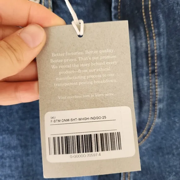 Everlane The way high denim shorts size 25