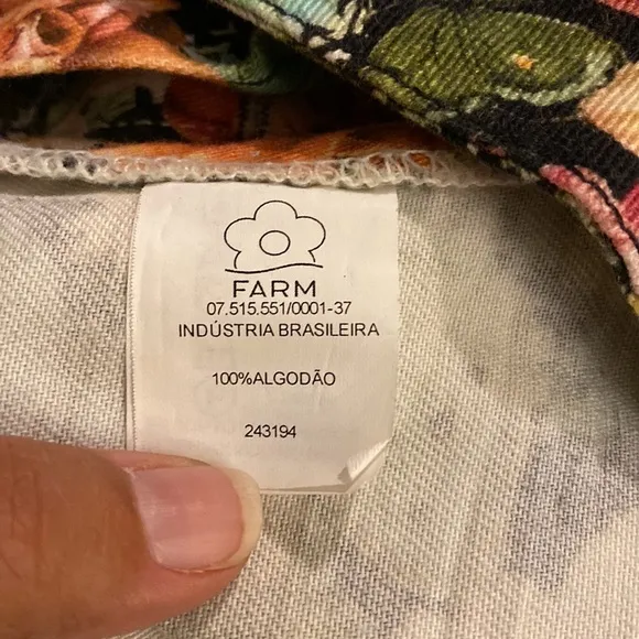 Farm Rio Anthropologie Floral Butterfly Pattern Denim Jean Shorts