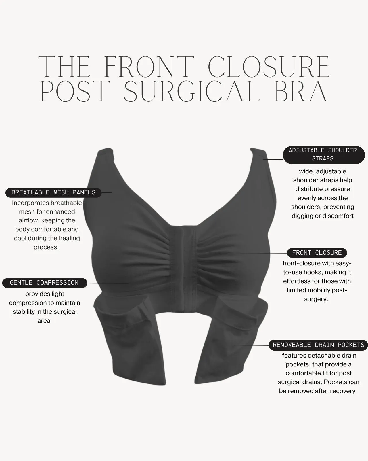Front Closure Post Surgical Bra
