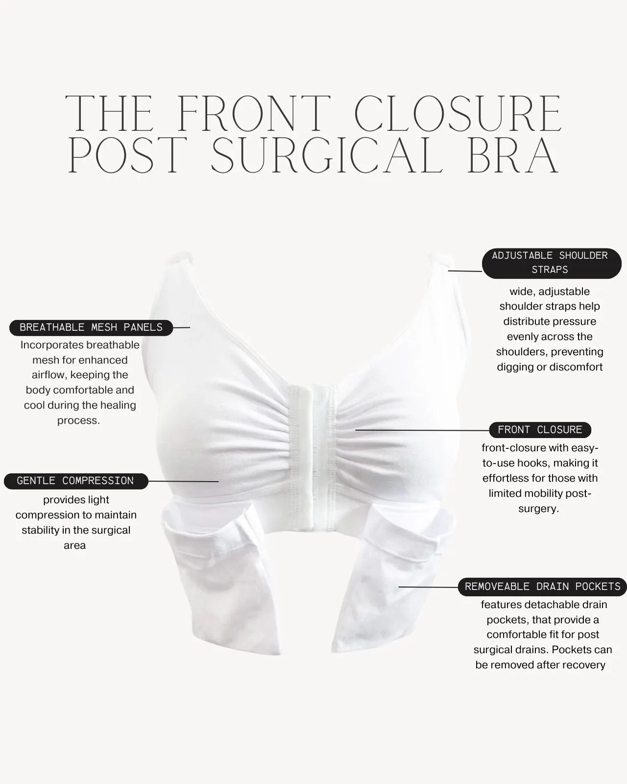 Front Closure Post Surgical Bra