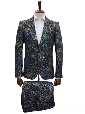 Giovanni Testi 1 Button Slim Fit Suit GT1P-2578 MULTI