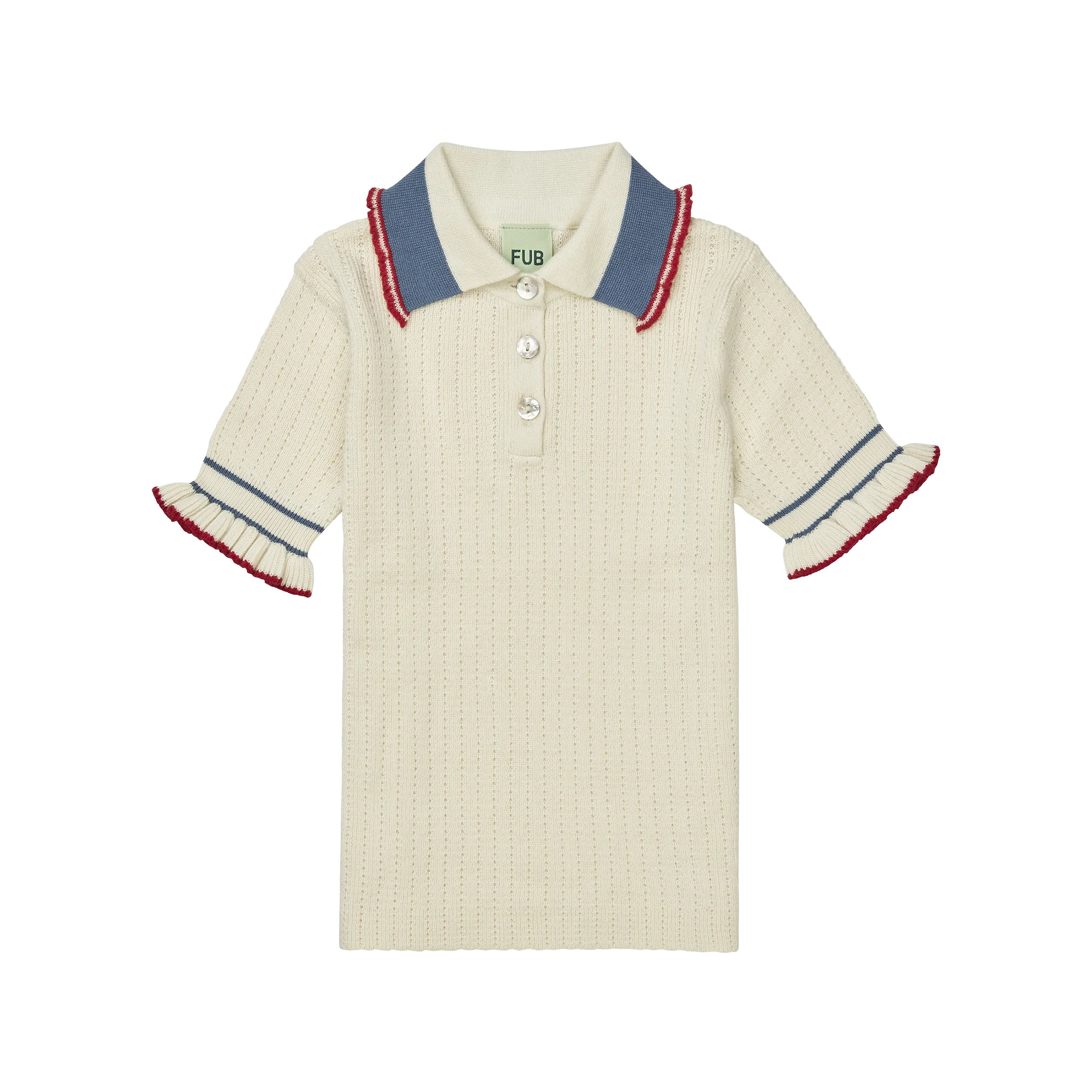 Girls Ivory Cotton Polo Shirt