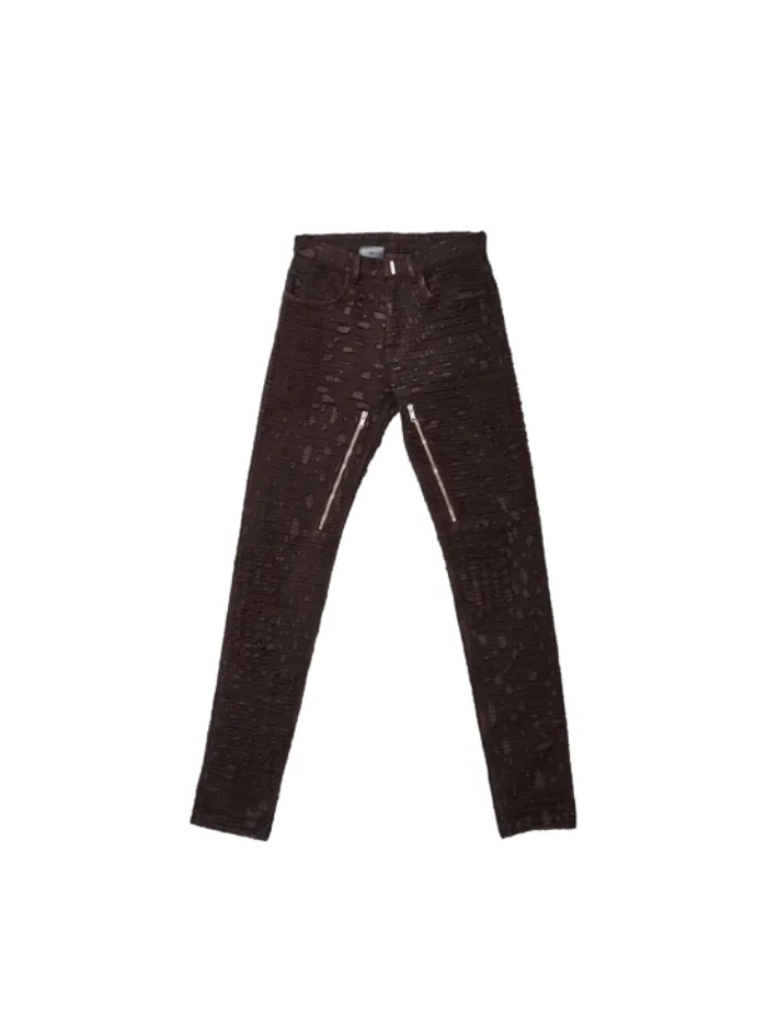 GIVENCHY Zipped Slim Fit Denim Trousers Dark Brown