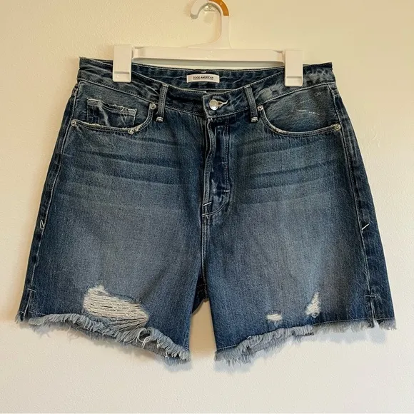 Good American High Waist Cutoff Denim Shorts Women’s Size 8 / 29