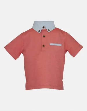 Harlech: Orange coral polo