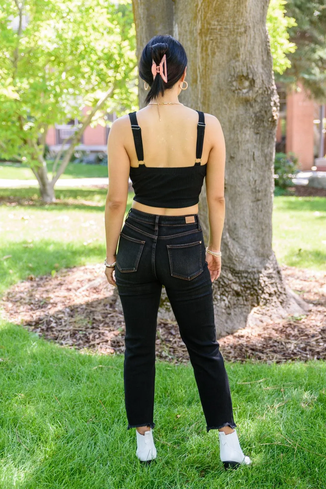Hazel Blues® | Kelbie Destroyed Hem Crop Jeans