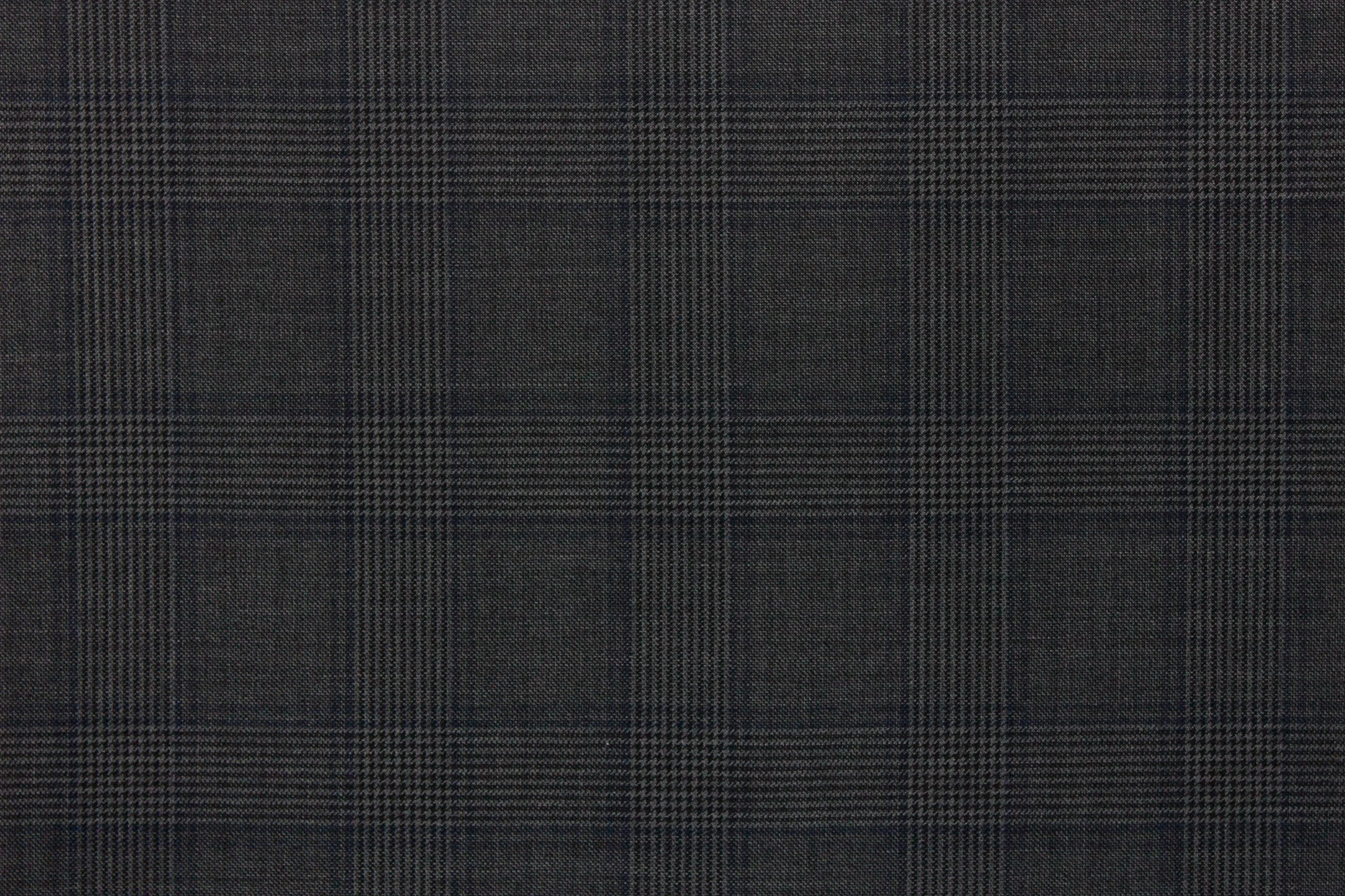 Iron Grey With Prince of Wales Windowpane Suit