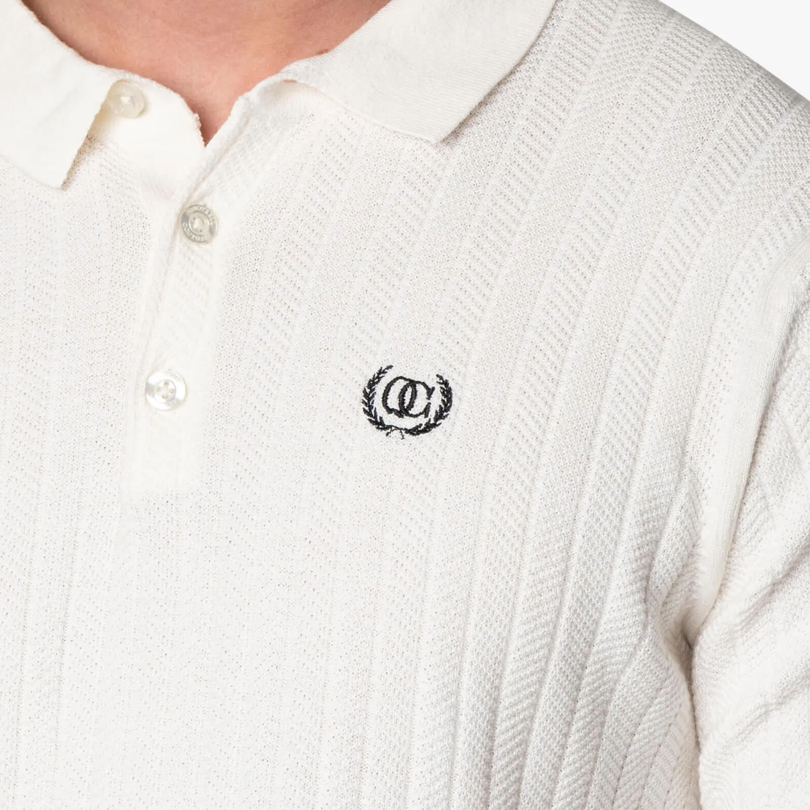 JAY KNITTED POLO | OFF WHITE/BLACK