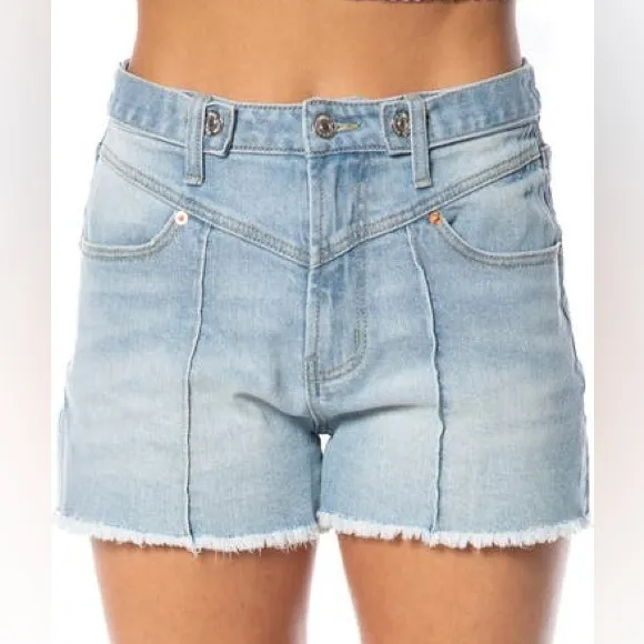 Juicy Couture V-Feont Raw Hem Denim Shorts
