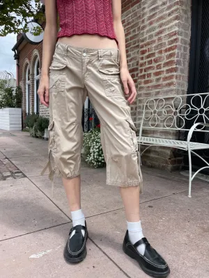Khaki Cargo Capri Shorts (M)