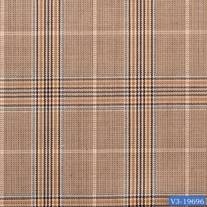 Light Brown with Multi Color Plaid Check Long Suit