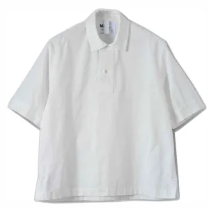 MHL Offset Placket Polo Textured Cotton White