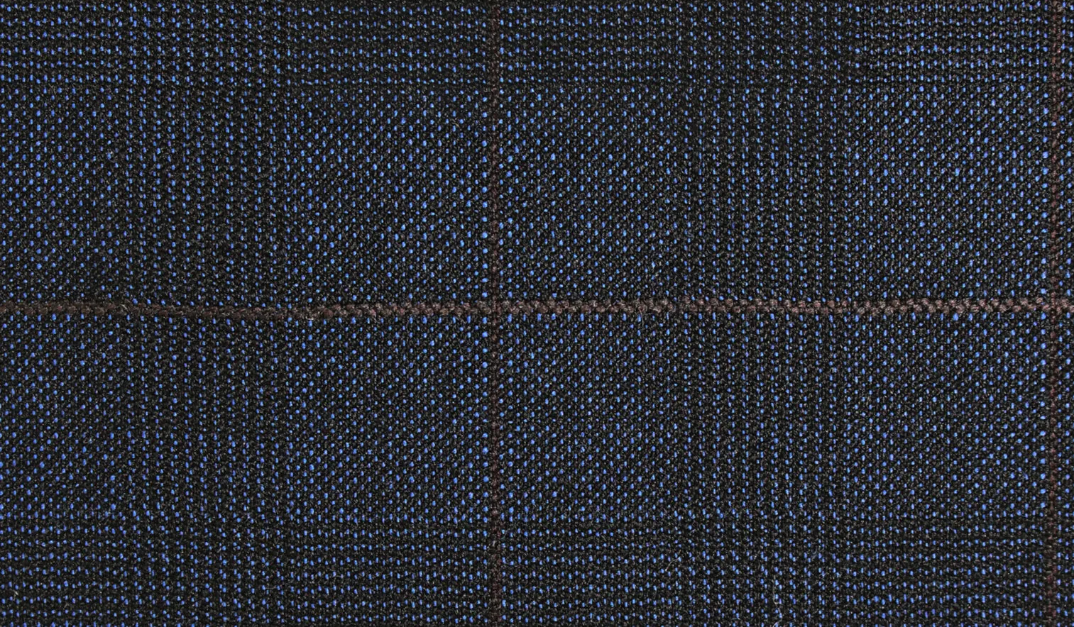 Midnight Blue with Brown Prince of Wales Check Long Suit