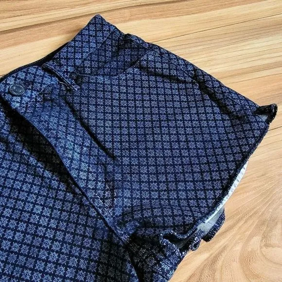 MOTHER Fab Flower Retro Denim High Rise Stretch Shorts in Navy