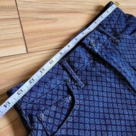 MOTHER Fab Flower Retro Denim High Rise Stretch Shorts in Navy