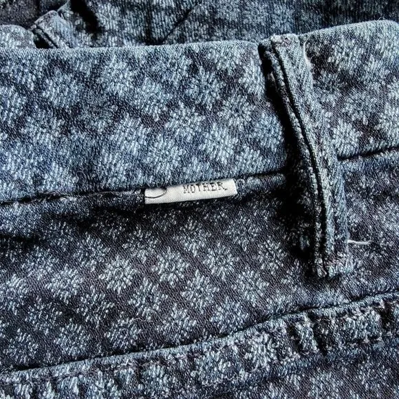 MOTHER Fab Flower Retro Denim High Rise Stretch Shorts in Navy