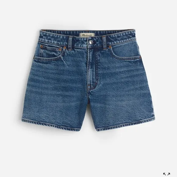 NEW Madewell Curvy High Rise Denim Raw Hem Jean Shorts, Size 25