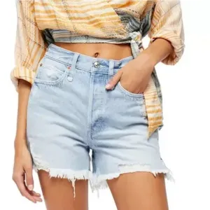 NWT Free People We The Free Makai Cut Off Jean Shorts in Playa Paraiso S…