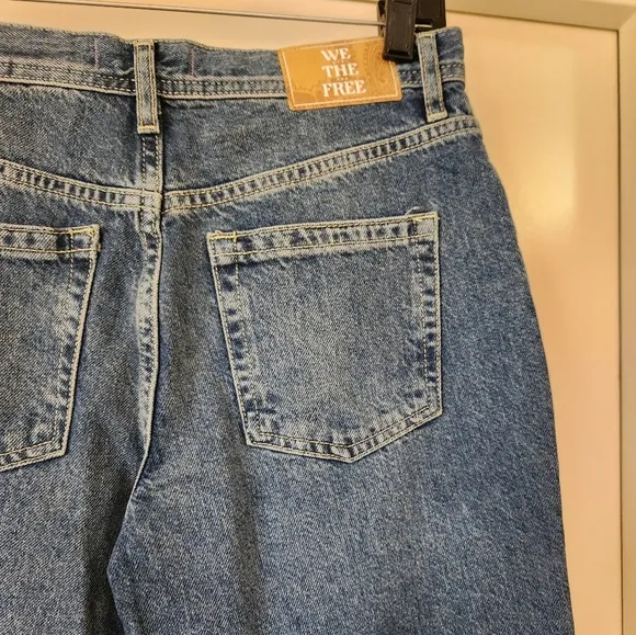 NWT Free People We The Free Women's Maggie Mid-Rise Straight Leg Blue Jeans 27