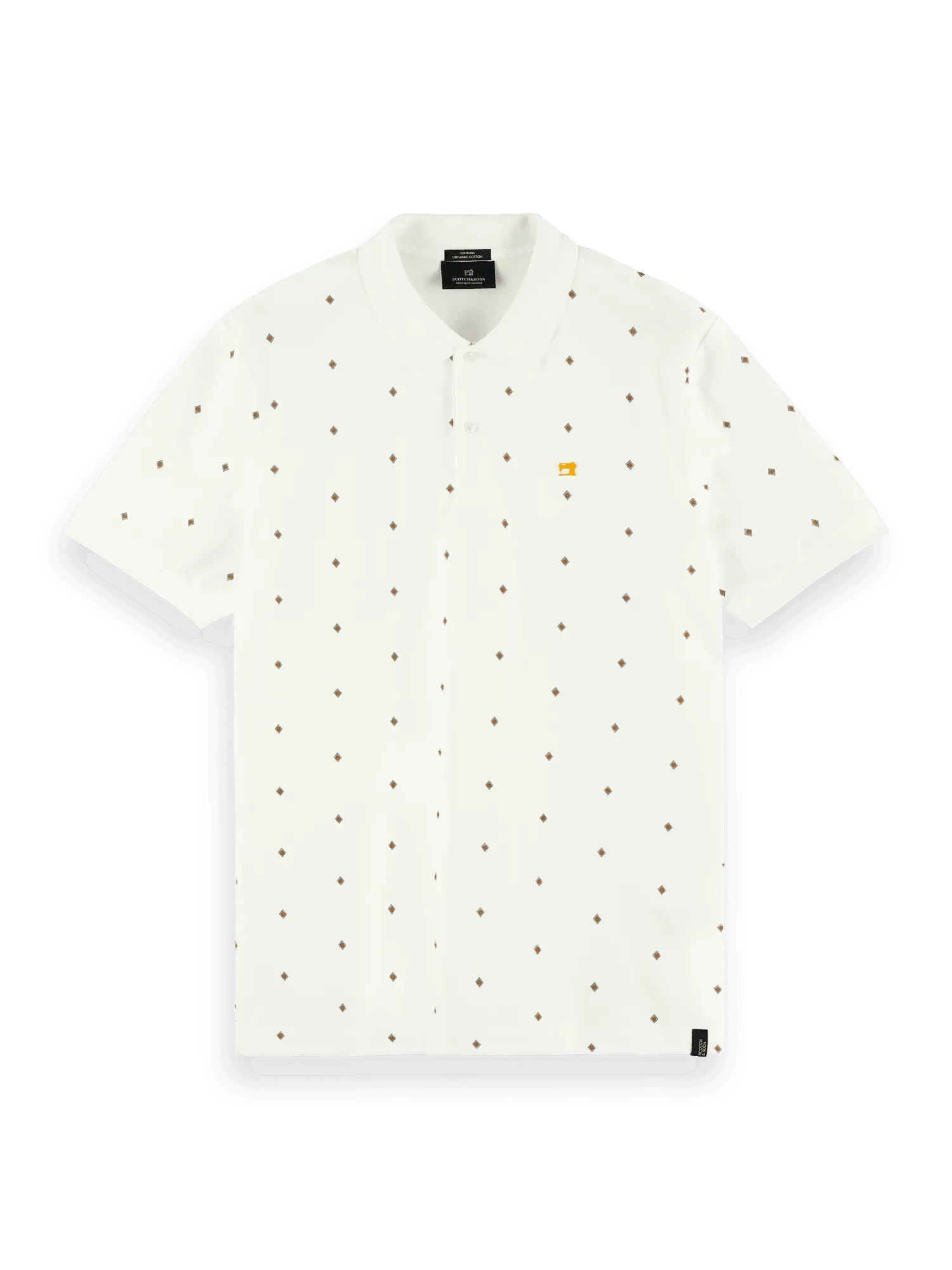 Polo de piqué de algodón orgánico con diseño estampado