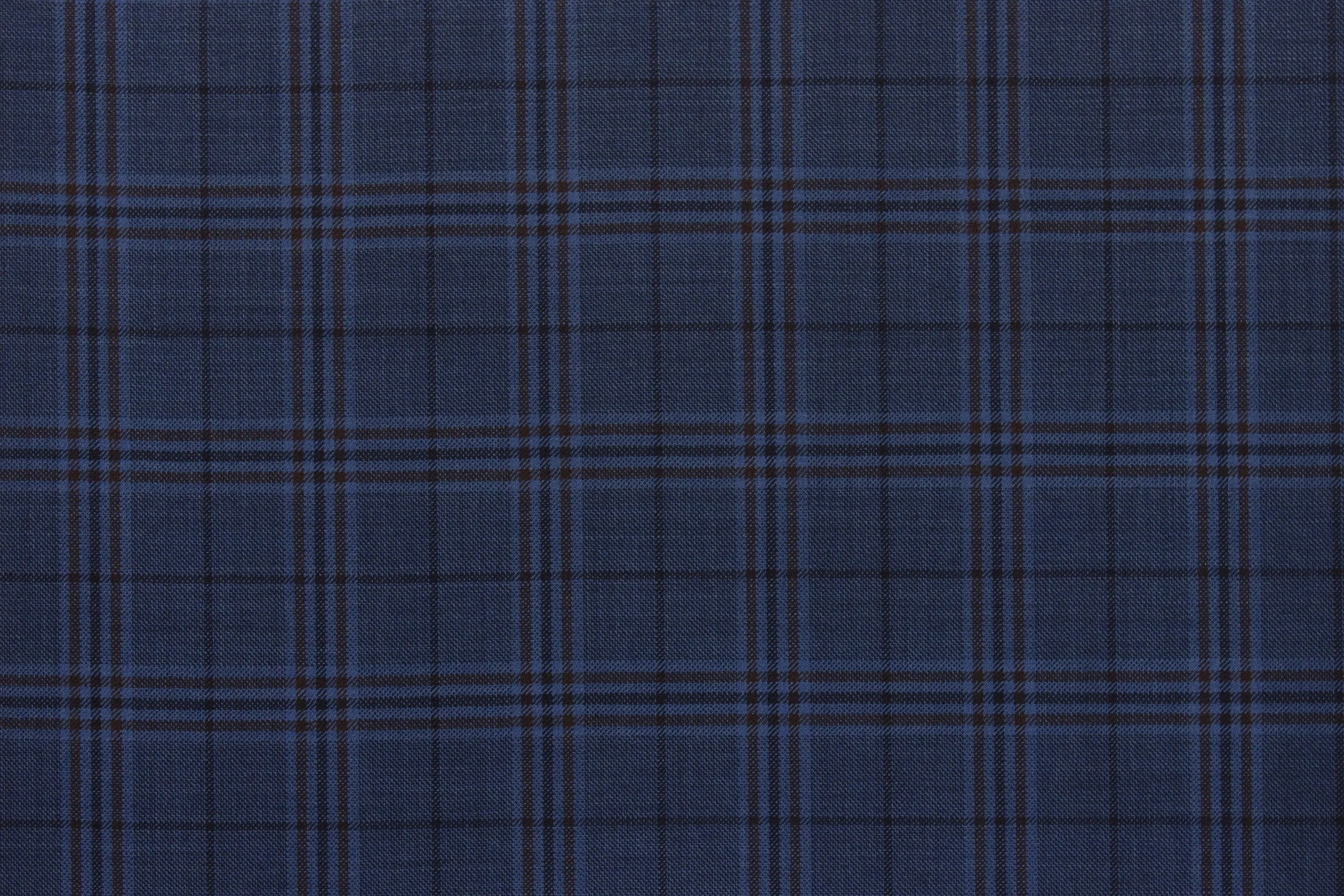 Prussian Blue With Dark Plaid Check Suit