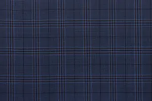 Prussian Blue With Dark Plaid Check Suit